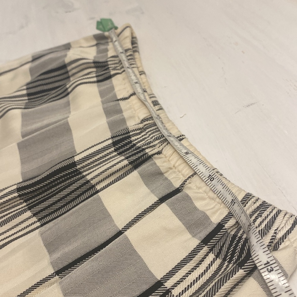 THEORY Women's Black/Ivory Plaid Fluid Wide Leg Pull on Pant Like New Condition - Picture 7 of 14